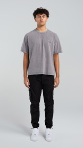 T Shirts: Acid Wash Tee - Grey