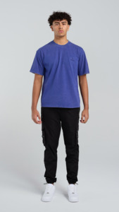 T Shirts: Acid Wash Tee - Blue