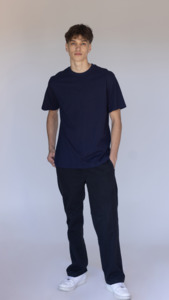 T Shirts: Classic Crew Tee - Navy Blue