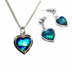 Products: BBJ1219S Paua Pendant and Earring Set Silvertone Boxed