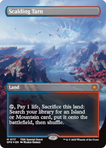 High End Tcg Singles: Scalding Tarn (Borderless) (Dragonscale Foil) [Tarkir: Dragonstorm Special Guests]