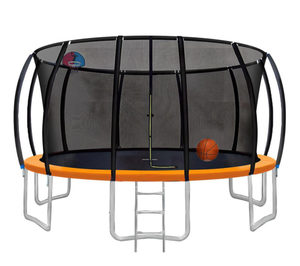 14 Feet Trampoline with ladder & Basketball hoop for Kids