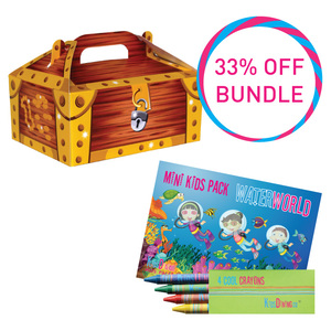 Food Hamper Box & Mini Activity Pack Bundle (100) - Kids Packs Australia