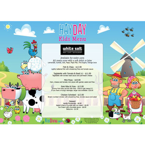 A3 HayDay Kids Menu Paper Placemats (360 placemats) - Kids Packs Australia