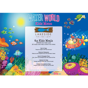 A3 Water Kids Menu Paper Placemats (360 placemats) - Kids Packs Australia