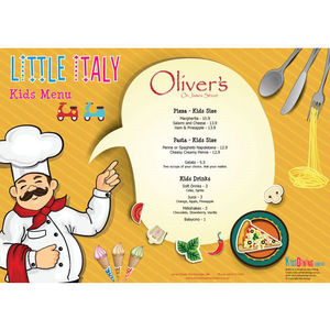 A3 Italian Kids Menu Paper Placemats (360 placemats) - Kids Packs Australia