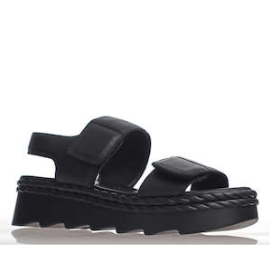 Alfie Evie: Alfie & Evie Secret Black Chunky Platform Sandals