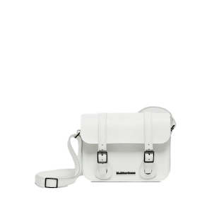 Accessories: Dr Martens Leather Cross Body White Leather Box Satchel
