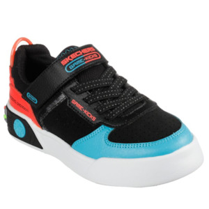Girls: Skechers Game Kicks Game Court Black Multi Trainer