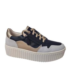 Alfie Evie: Alfie & Evie Rambo Womens Leather Sneaker Platform Black Combo