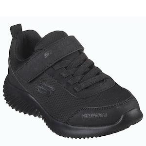 Skechers Kids Bounder Dripper Drop Trainer Black School Shoe WATERPROOF