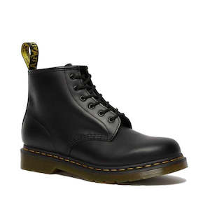 Kids Boots: Dr Martens 101 6 Eye Yellow Stitching Boot Black