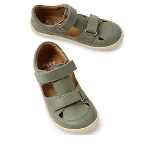 Bobux Kid+ Troop Leather Closed Toe Sandal Vetiver Green