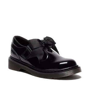 Dr Martens kids - Polley II Bow T Bar Junior Black Patent