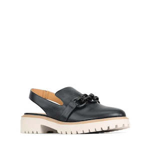 EOS Ani Black Leather Sling Back Shoe