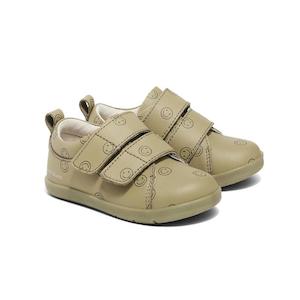 Pretty Brave 1st Walker Brooklyn Leather Trainer Sage Smiley