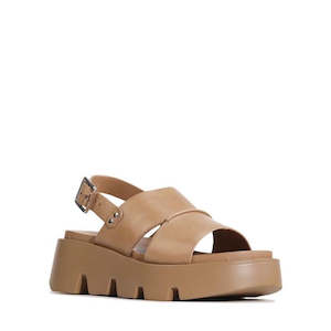 Eos: EOS Kaily Womens Desert Leather Chunky Dressy Sandal w/Back Strap