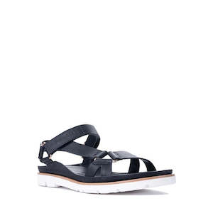 Los Cabos: Los Cabos Ashanti Black Sandal With Back Strap