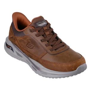 Skechers Go Walk Mens Arch Fit Orvan Moxley Slip Ins Hands Free Brown Shoe