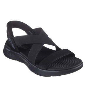 Skechers Womens WIDE WIDTH Slip Ins Sandals Go Walk Flex Glimmer Up Black