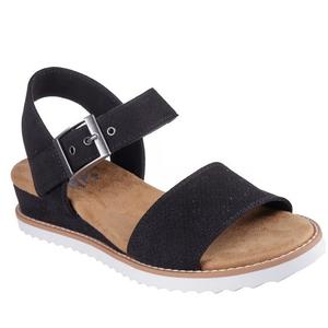 Skechers Bobs Womens Desert Kiss Serendipitous Black WIDE Sandal