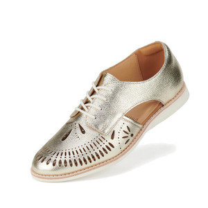Rollie Womens Sidecut Boho Punch Gold Leather Shoe