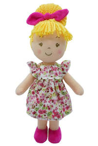 Baby Toddler Giftware: Margot Ragdoll Wearing Pink Floral Dress 33cm