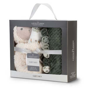 Baby Toddler Giftware: Little Linen | Boxed Gift Set - Farmyard Lamb