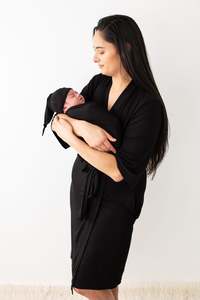 Bamboo Jersey Swaddle Wrap Black