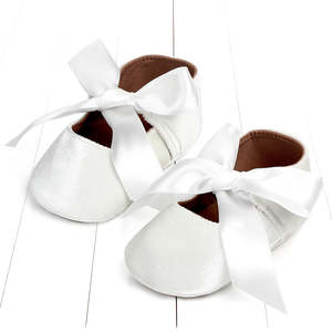Baby Girl Chiffon Bowknot Shoes White