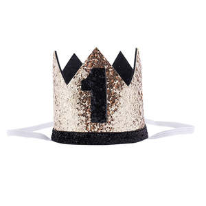 1'st Birthday Baby Boy Tiara | Golden-Black