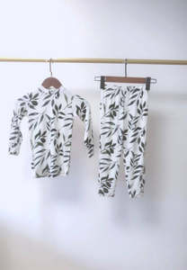 Matching Toddler Pajamas set Olive Green