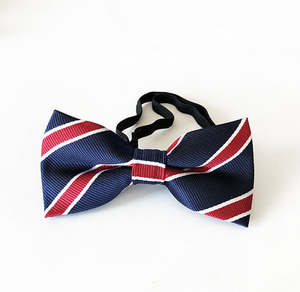 Baby Boy Outfit: Kids Tie Bow Royal Blue with Red Stripe