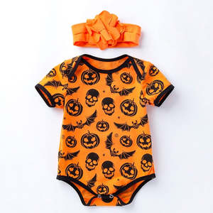 Bodysuit: Halloween Cotton Bodysuit Skull print