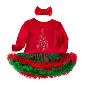 Kids Christmas Outfits: Christmas Tree Printed  Baby Girl Outfit