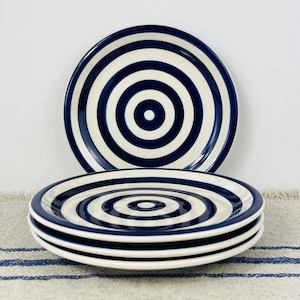 Side Plates (Set of 4) - Navy Stripe
