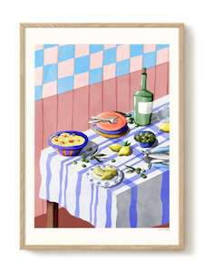 Prints Wall Art: Art Print - A2 - Pink Tapas - Eva Halfers