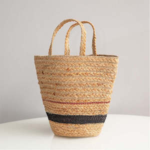 Bags Baskets: Woven Jute Bag - Aegean