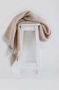 Blankets Throws: Mohair Throw Blanket - Oatmeal