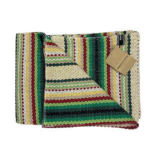 Blankets Throws: Woven Cotton Blanket | Riscas - Green