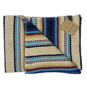 Woven Cotton Blanket | Riscas - Blue