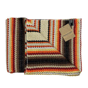 Blankets Throws: Woven Cotton Blanket | Riscas - Brown