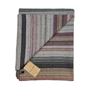 Blankets Throws: Cotton Throw Blanket | Fina - Grey & Pink