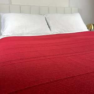 Blankets Throws: Large Cotton Bed Cover - Ruby