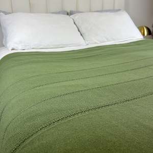 Blankets Throws: Medium Cotton Bed Cover - Khaki