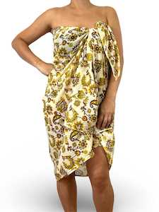 Summer Flowers Sarong - Gold