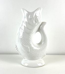 Jugs Vases: Fish Gluggle Jug - White