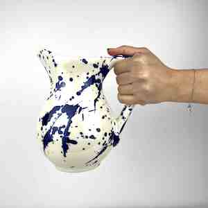 Jug - Ceramic - Blue Splash Painted