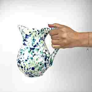 Jug - Ceramic - Blue & Green Painted