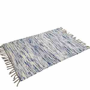 Medium Rugs: Rug - Medium - Blue & White Zigzag